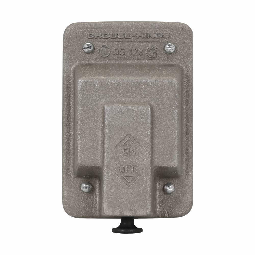 EATON DS128 Snap Switch Cover, 6.13 in L x 1.28 in W x 2.97 in D, Cast Aluminum