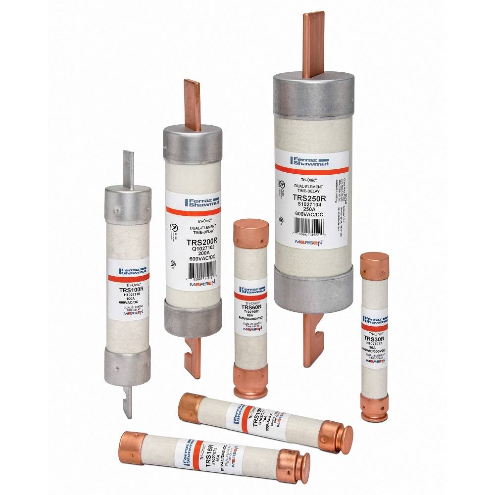 Mersen Tri-Onic® TRS200RID Current Limiting Low Voltage Time Delay Fuse, 200 A, 600 VAC/VDC, 200/100 kA Interrupt, RK5 Class, Cylindrical Body