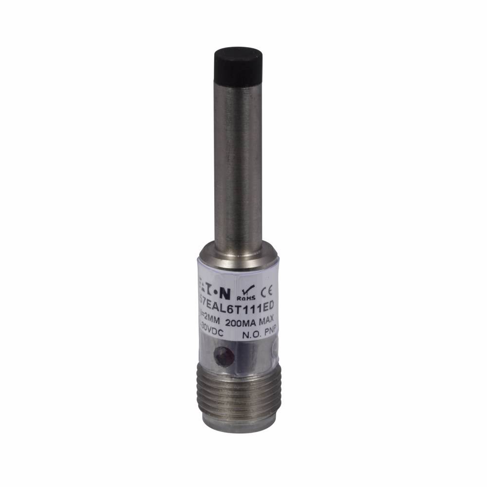 EATON E57EAL6T111ED Straight Unshielded Proximity Sensor, Inductive, PNP Open Collector Output, 1NO Contact, 10 to 30 VDC, 2 kHz Switching Speed