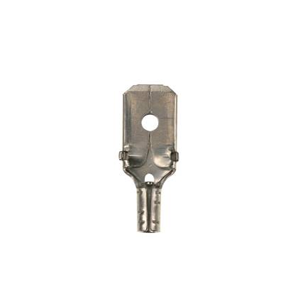 Panduit® Pan-Term™ D14-250MB-M D-MB Loose Piece Non-Insulated Vibration-Resistant Disconnect, 16 to 14 AWG Conductor, 0.25 in W x 0.032 in THK Tab, Butted Seam/Standard Barrel, Brass, Metallic