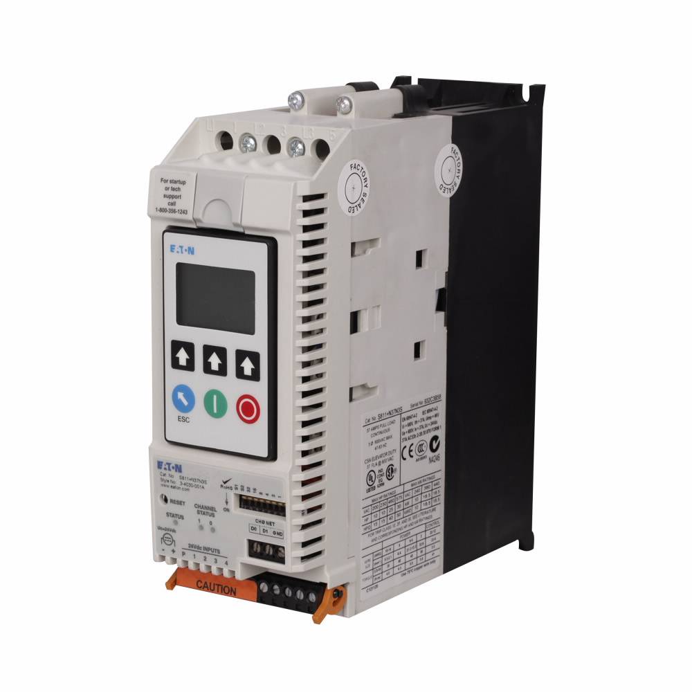 EATON S811+N37N3S N Frame Non-Combination Standard Severe Duty Soft Starter With OPT Inside The Delta, 3 Poles, Open Enclosure