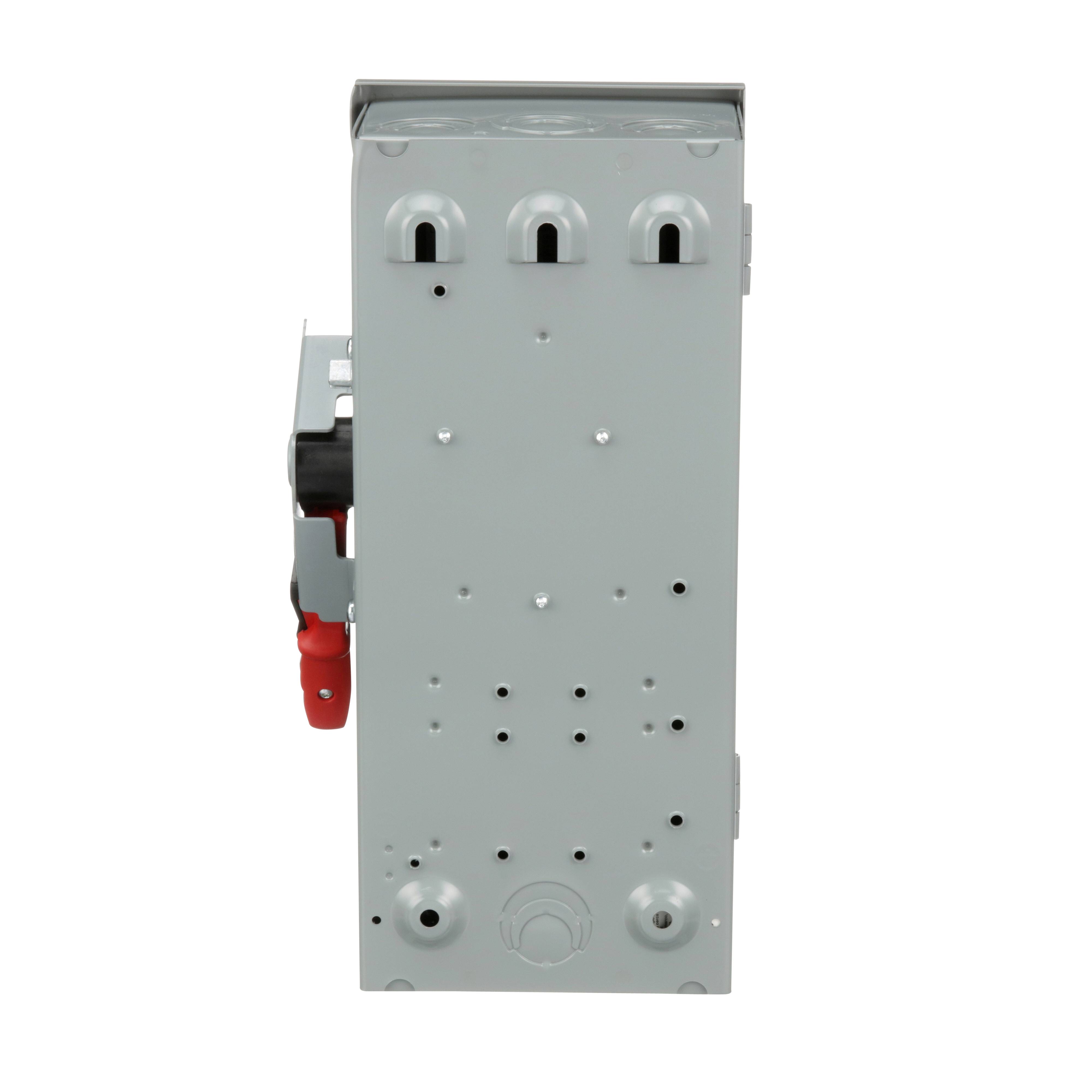 Square D™ HU361 Heavy Duty Non-Fused Safety Switch, 600 VAC/VDC, 30 A, 15 hp, 30 hp, TPST Contact, 3 Poles