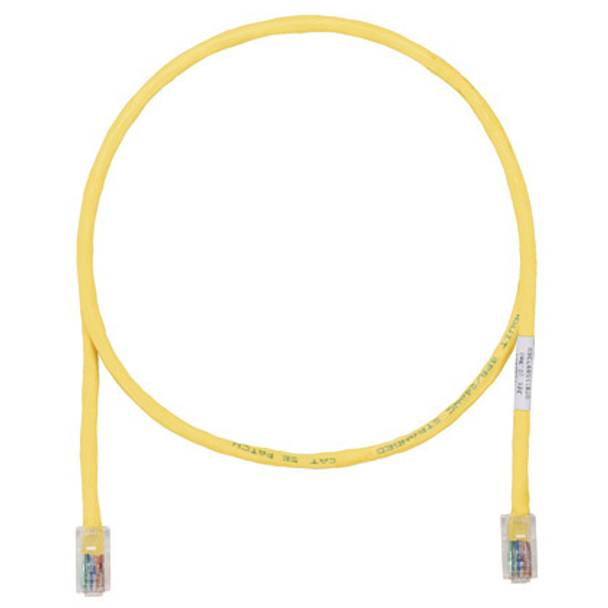 Panduit® PanNet® TX5e™ UTPCH7YLY U/UTP Patch Cord, Cat 5e, 24 AWG Copper Conductor, Modular Plug Connector, 7 ft L Cord