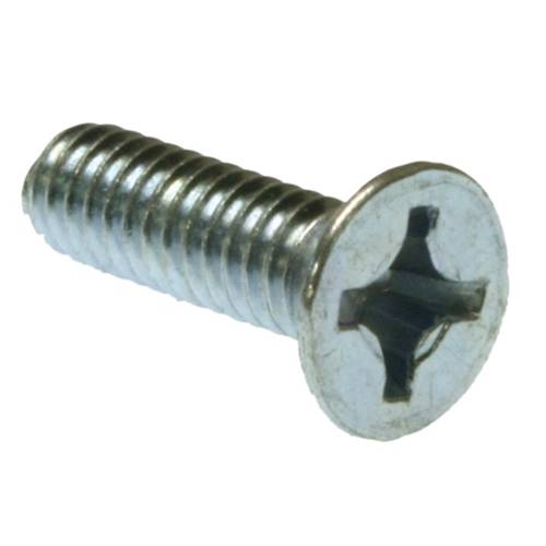 Metallics JFMP72 Machine Screw, #10-24, 1 in OAL, Steel, Flat Head, Zinc Plated, Phillips® Drive