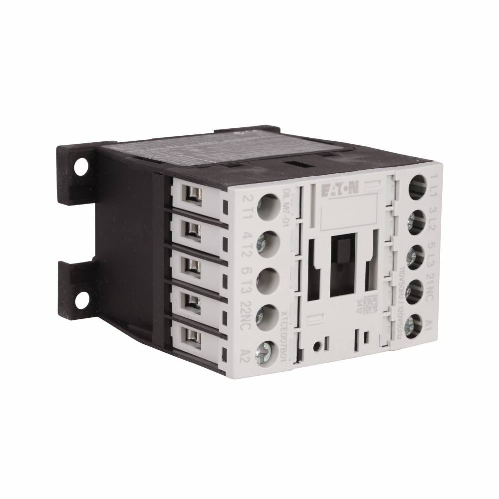EATON XTCE015B01TD Full Voltage Non-Reversing IEC Contactor, 24 VDC V Coil, 15 A, 1NC Contact, 3 Poles