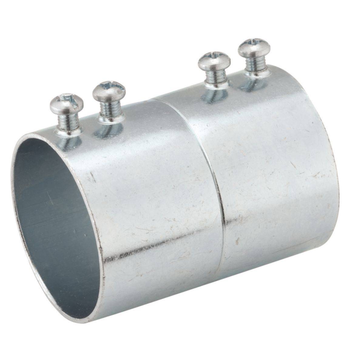 RACO® 2154 Setscrew Conduit Coupling, 3-1/2 in, For Use With EMT/IMC/Rigid Conduit, Steel, Electro-Plated Zinc