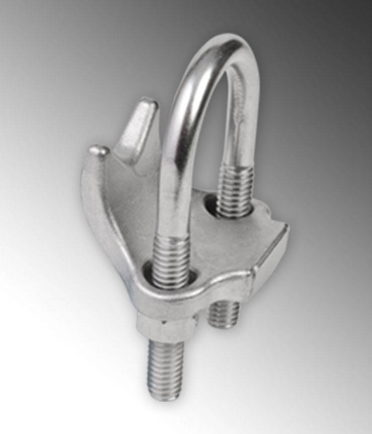Calbrite™ S61000RA00 2-Hole Right Angle Beam Clamp, 1 in Conduit, 0.27 in THK, 316L Stainless Steel, Polished