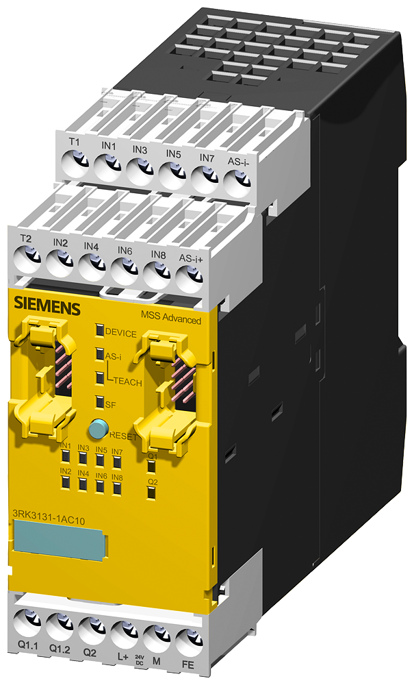 SIRIUS 3RK31311AC10 Safety Basic System Central Module, 2 Outputs, 1 kV Signal Range