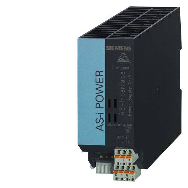 Siemens 3RX9501-2BA00 AS-I Power Supply Unit, 120/230 VAC Input, 30 VDC Output, 6 A Input, 2.6 A Output