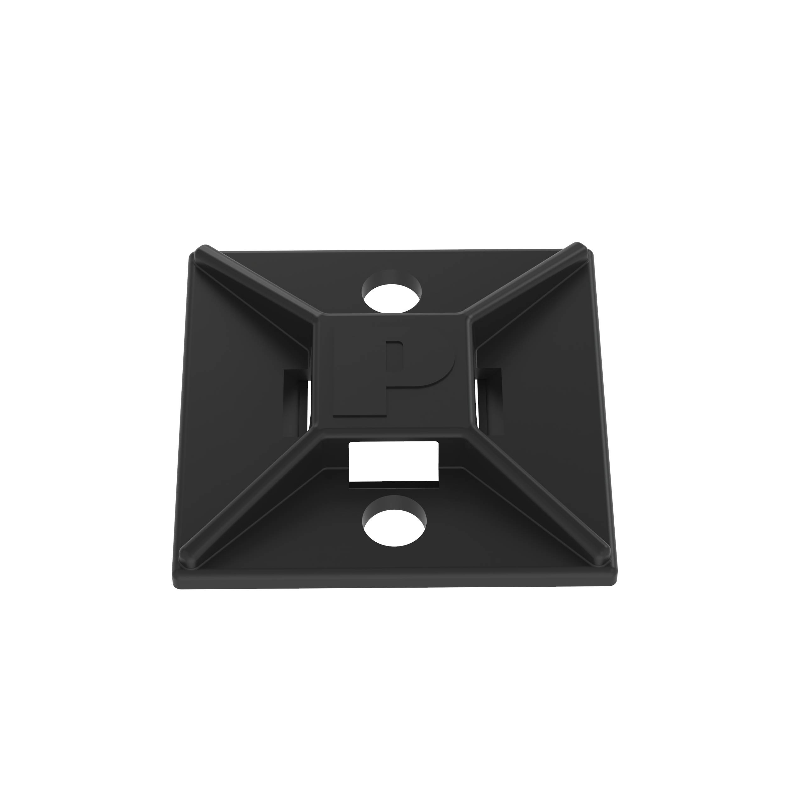 Panduit® ABM112-AT-D0 Weather-Resistant Cable Tie Mount, 4-Way, Acrylic Adhesive Tape Mount, 0.19 in W Tie, Nylon 6.6, Black