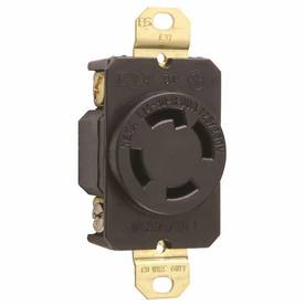 Pass & Seymour® Turnlok® L1430-R Single Locking Receptacle, 125/250 VAC, 30 A, 2 Poles, 3 Wires, Black/White