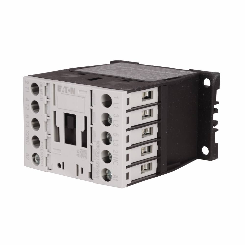 EATON XTCE015B01TD Full Voltage Non-Reversing IEC Contactor, 24 VDC V Coil, 15 A, 1NC Contact, 3 Poles