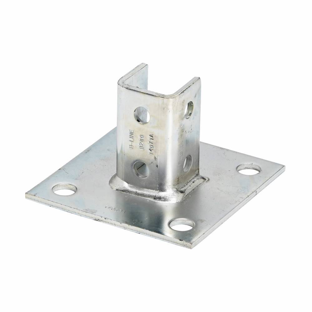B-Line B280SQZN Type U Square Post Base, 1 Channel, Centered Channel Position, 3-1/2 in H Base, For Use With 1-5/8 x 1-5/8 in B22 Series Channel, Steel