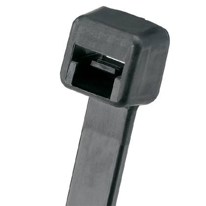 Panduit® Pan-Ty® PLT4S-C0 Cross Section Standard Weather-Resistant Cable Tie, 14-1/2 in L x 0.34 in W x 0.06 in THK, Nylon 6.6, Black