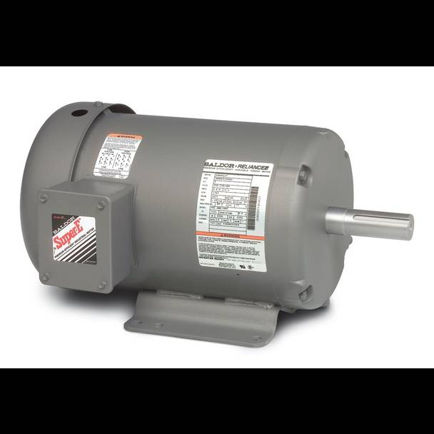 Baldor-Reliance Super-E® EHM3714T AC Motor, Totally Enclosed Fan Cooled Enclosure, 10 hp, 208/230/460 VAC, 60 Hz, 215T Frame, 1770 rpm Speed, F1 Foot Mount