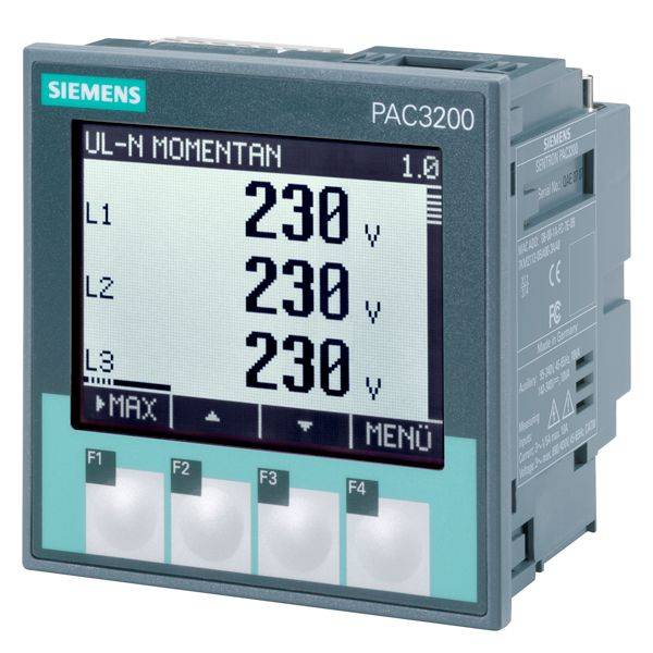 Siemens Sentron® 7KM21111BA003AA0 7KM PAC3200 Power Meter, 500 VAC L-L/289 VAC L-N, 5 A