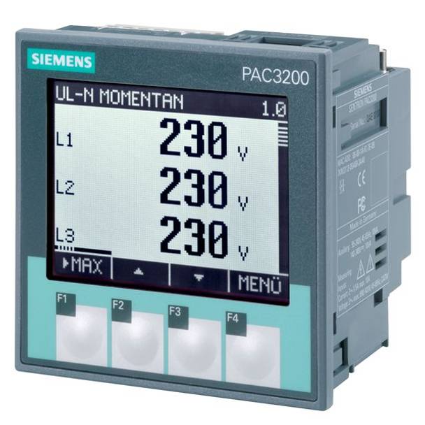 Siemens Sentron® 7KM21111BA003AA0 7KM PAC3200 Power Meter, 500 VAC L-L/289 VAC L-N, 5 A