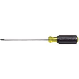 Klein® Cushion-Grip® 603-6 Screwdriver, #3 Phillips® Point, Steel Shank, 11 in OAL, Plastic Handle, Polished Chrome, ANSI/ASME Specified