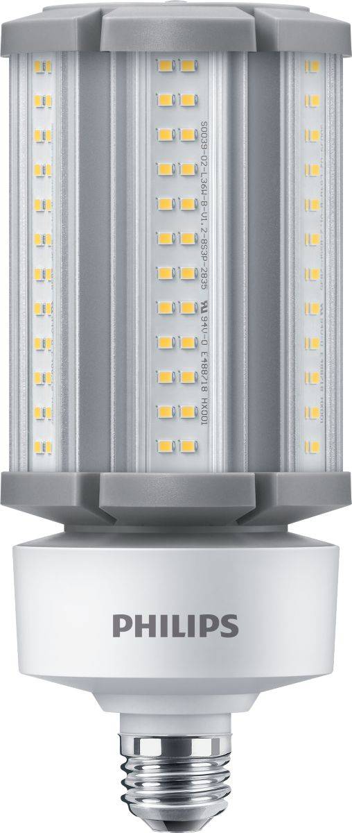 Philips 559716 Replacement Lamp, 36 W, 150 W Incandescent Equivalent, EX26 Single Contact Medium Screw LED Lamp, Corn Cob Shape, 5400 Lumens