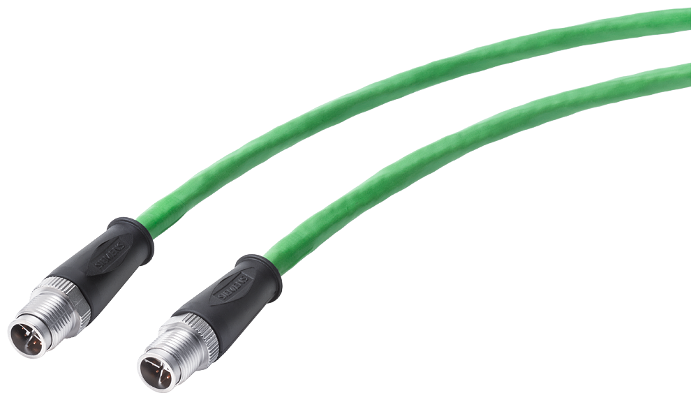 Siemens 6XV18785HE30 8-Wire Flexible Plug-In Pre-Assembled Prefabricated Connecting Cable, Cat 6a, 26 AWG Braided Copper/Twisted Pair Conductor, M12 X-Coded Connector, 0.3 m L Cord, Blue/Brown/Green/Orange/White