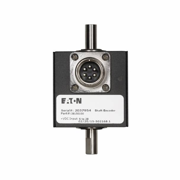 EATON 38150100 1-Channel Cube Shaft Encoder, For Use With PLC and Counter, 100 Pulse per Revolution, Aluminum, Black Oxide