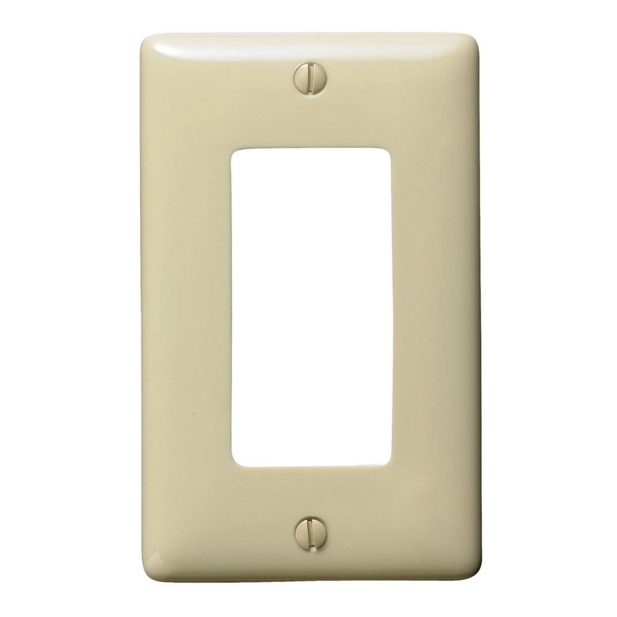 Wiring Device-Kellems Style Line® NPJ26I Mid Sized Decorative Wallplate, 1 Gangs, 3.13 in W x 4.88 in H, Nylon, Ivory (Planned Obsolescence by Manufacturer)