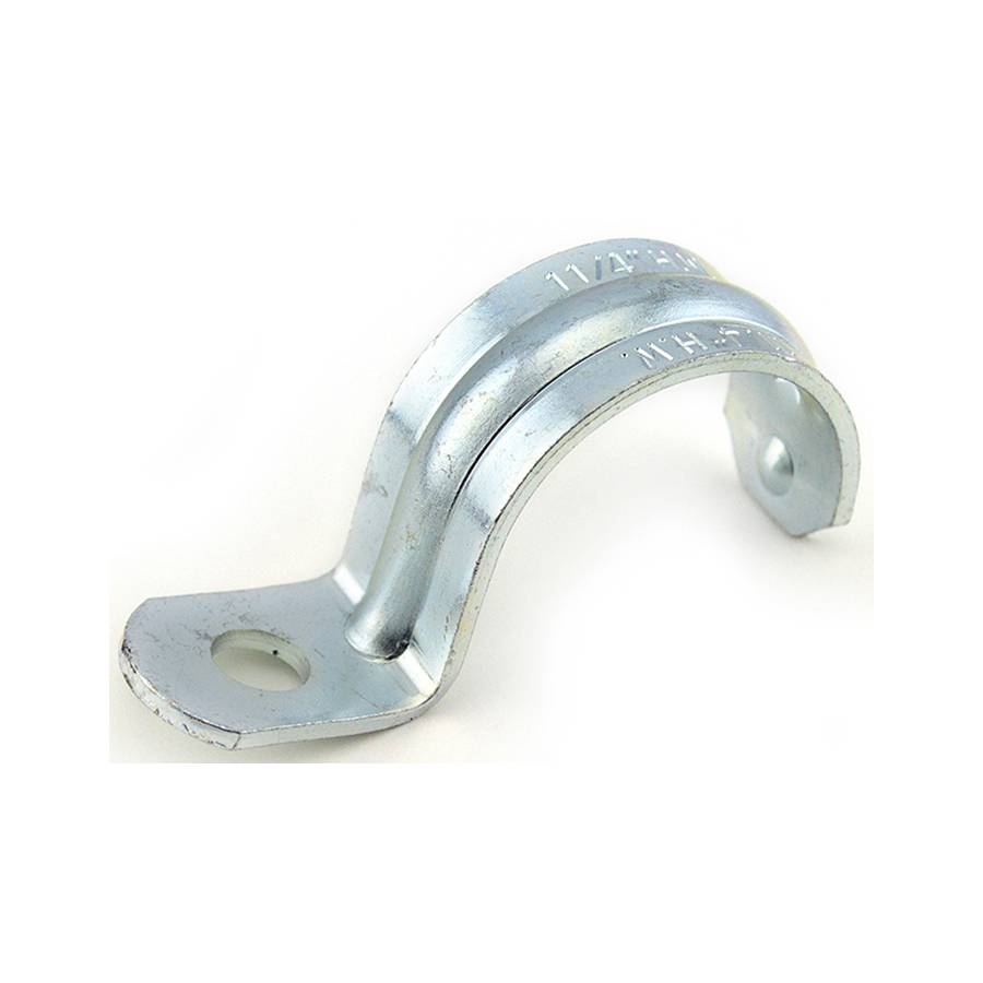OHLECTRIC 1-Hole Pipe Strap For 1-1/2-Inch EMT Conduits, Features Reinforced Holes And Rib For Extra Strength, Easy Snap-on Installation, Zinc Plated Steel (Pack Of 200