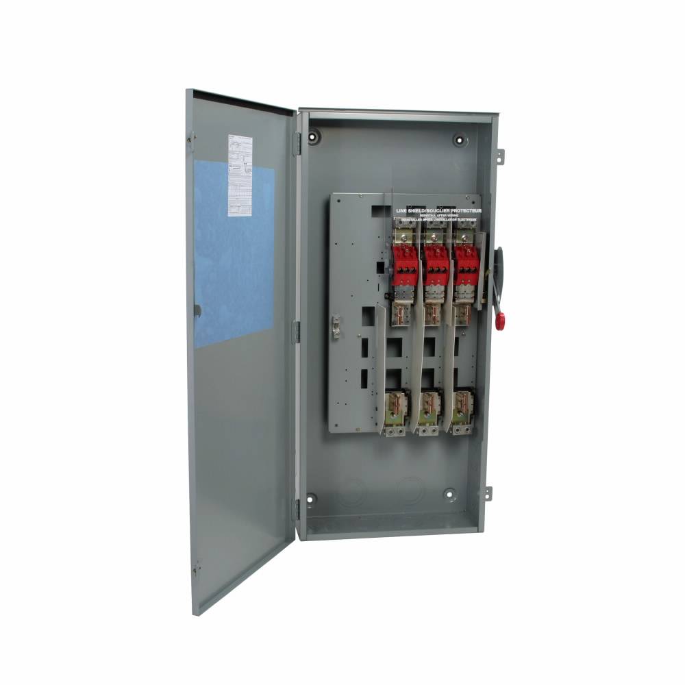 EATON DH366FRK K Series Heavy Duty Fusible Rainproof Safety Switch, 600 VAC, 600 A, 200 hp, 400 hp, 500 hp, TPST Contact, 3 Poles