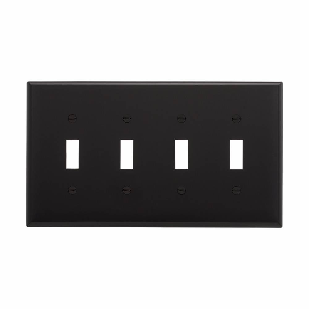 EATON Arrow Hart™ Eaton Wiring Devices PJ8BK PJ Series Mid-Sized Receptacle Wallplate, 1 Gangs, 4.87 in H x 3.12 in W, Polycarbonate/Thermoplastic, Black