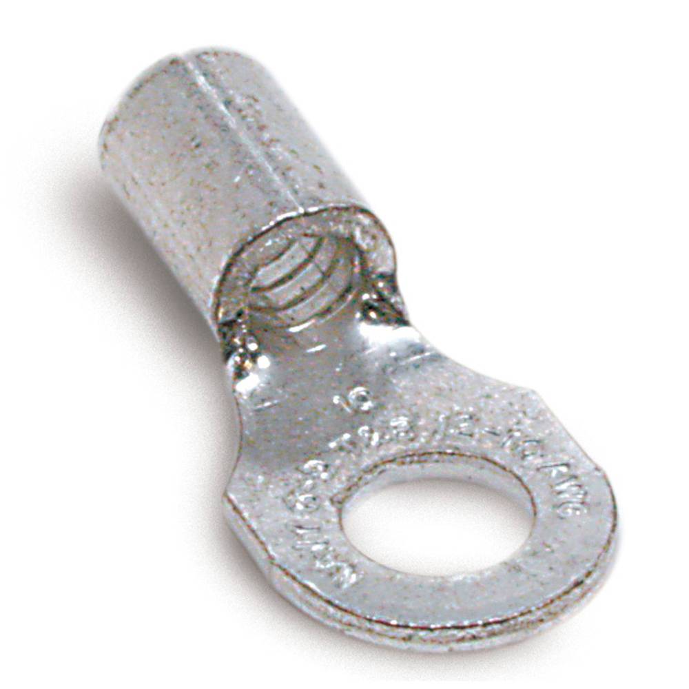 Sta-Kon® A73 A Series Non-Insulated Ring Terminal, 22 to 16 AWG Conductor, 0.99 in L, Serrated Barrel, Copper, Metallic