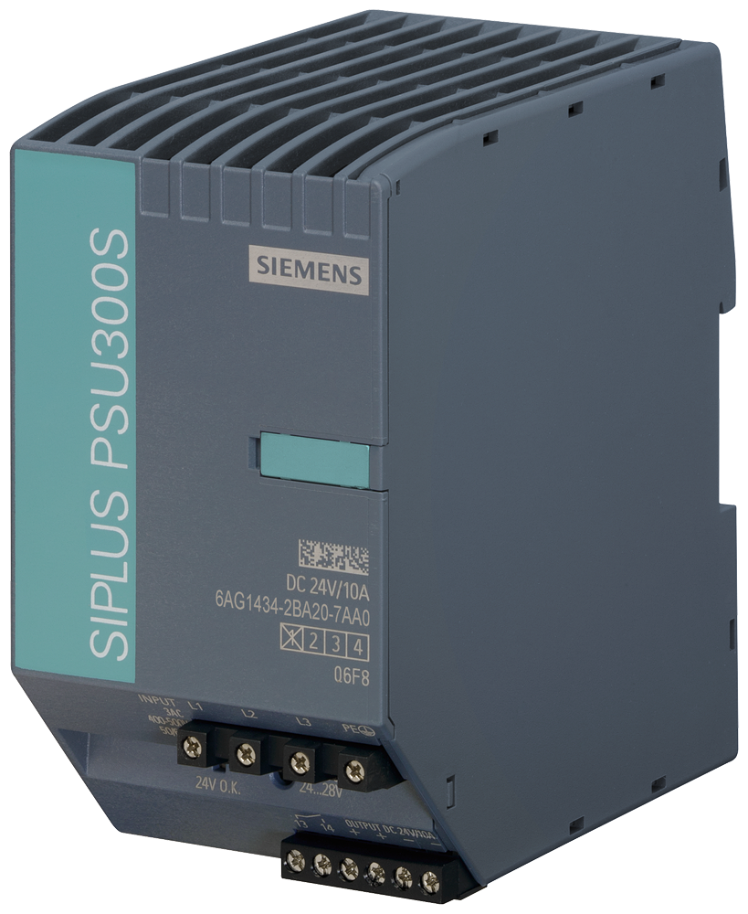 Siemens SIPLUS 6AG14342BA207AA0 LOGO Power 1-Phase Stabilized PLC Power Supply, 400 to 500 VAC Input, 24 VDC Output