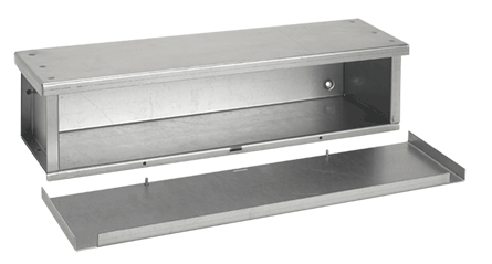 Hoffman F8812RTGV F40GT Econo Trough, 12 in L x 8 in W x 8 in H, Removable Cover, Steel