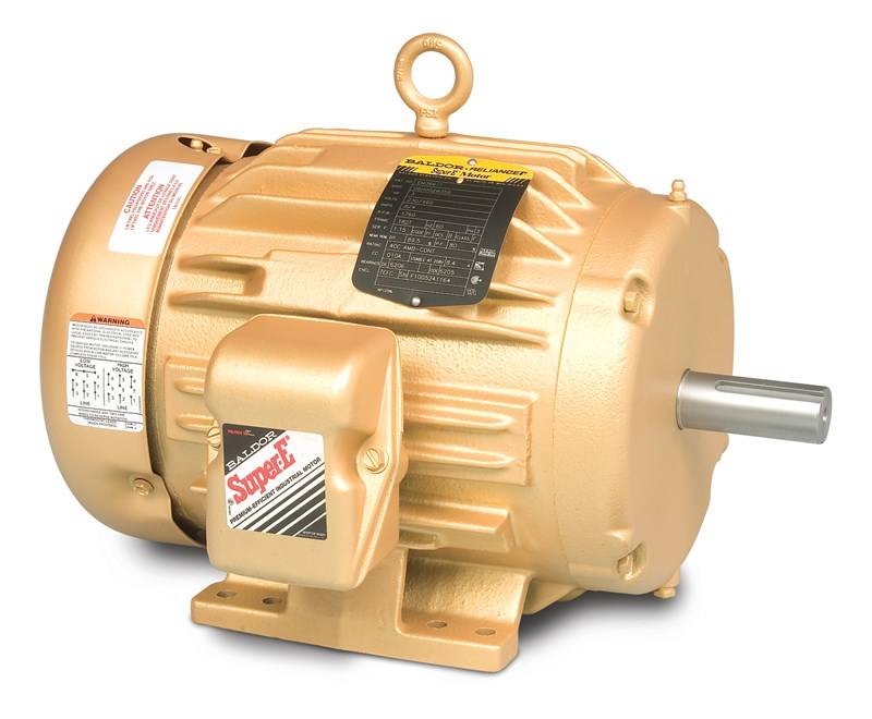 Baldor-Reliance EM3769T Type 0726M Continuous Duty AC Motor, Totally Enclosed Fan Cooled Enclosure, 7-1/2 hp, 208/230/460 VAC, 60 Hz, 3 Phase, 213T Frame, 3510 rpm Speed, Foot Rigid Mount