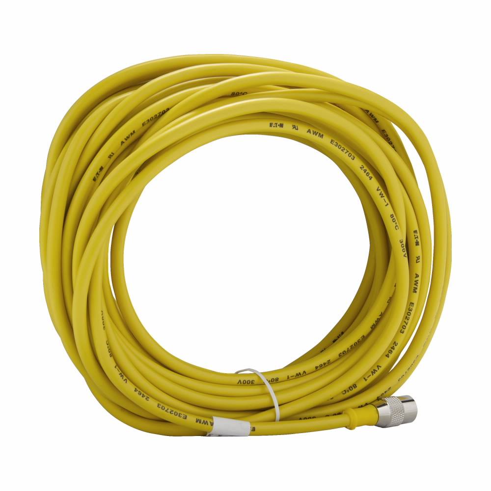 EATON CSAS4F4CY1810 Global Plus Cordset, 4-Pin AC Micro Straight Female Connector, 32.8 ft L Cable, Dual Keyway