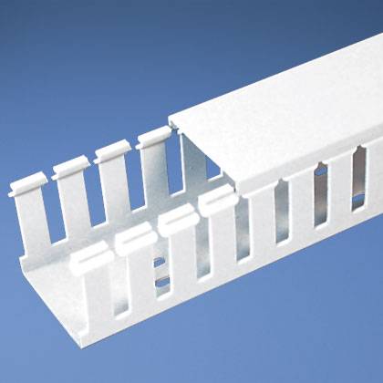 Panduit® Panduct® G3X5WH6 Type G Base Wiring Duct, 0.38 in Wide Slot Slot, 3-1/4 in W x 5.1 in D, PVC
