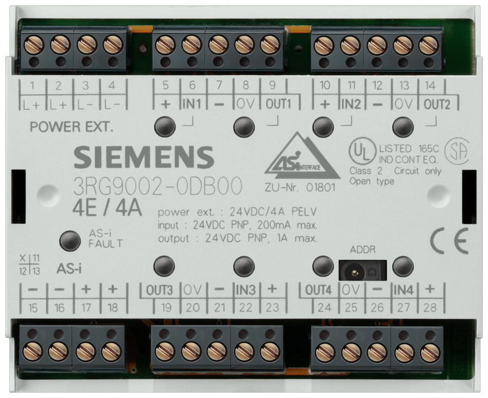 Siemens 3RG9002-0DB00 Digital Interface Module, 24 VDC, 1/6 A