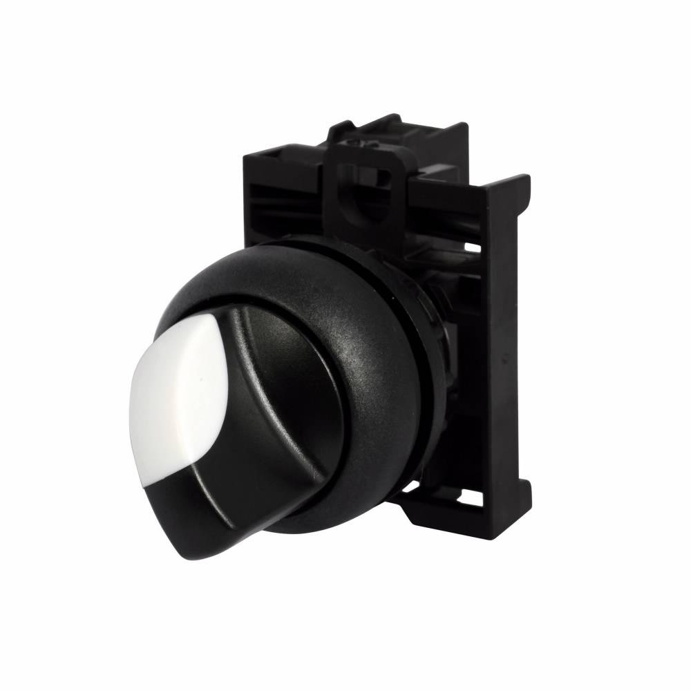 EATON RMQ-Titan® M22S-WKV-K10 Modular Pushbutton Non-Illuminated Selector Switch, 1.46 in L x 1.18 in W x 2.83 in H, 1NO Contact, Black