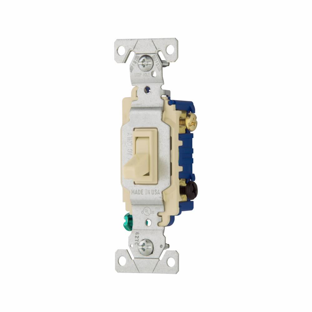 Eaton Wiring Devices Arrow Hart 1303-7V 3-Way Toggle Switch, 120 VAC, 15 A