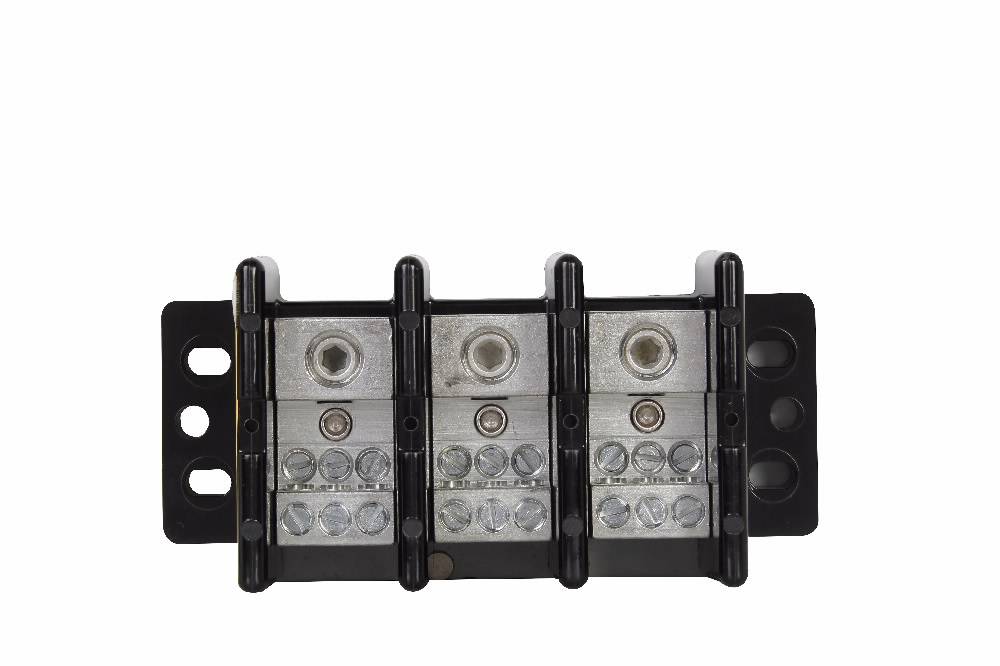 Bussmann Magnum® 16021-3 Barrier Power Terminal Block, 600 VAC/VDC, 175 A, 3 Poles, 14 to 2/0 AWG, 8 to 2/0 AWG Wire, Thermoplastic