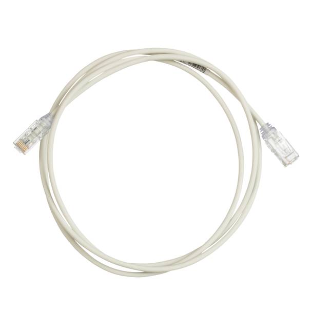 Panduit® PanNet® TX6-28™ UTP28SP5 Class E Small Diameter Patch Cord, Cat 6, 28 AWG U/UTP Copper Stranded Conductor, RJ45 Modular Plug Boot Connector, 5 ft L Cord, Off-White