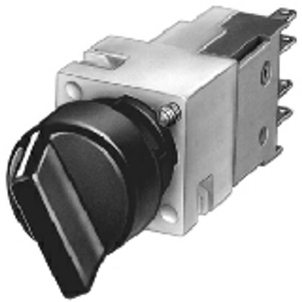 Siemens 3SB2210-2EB01 Heavy Duty Non-Illuminated Selector Switch, 16 mm, 1NO Contact, Round Short Lever Operator, Black