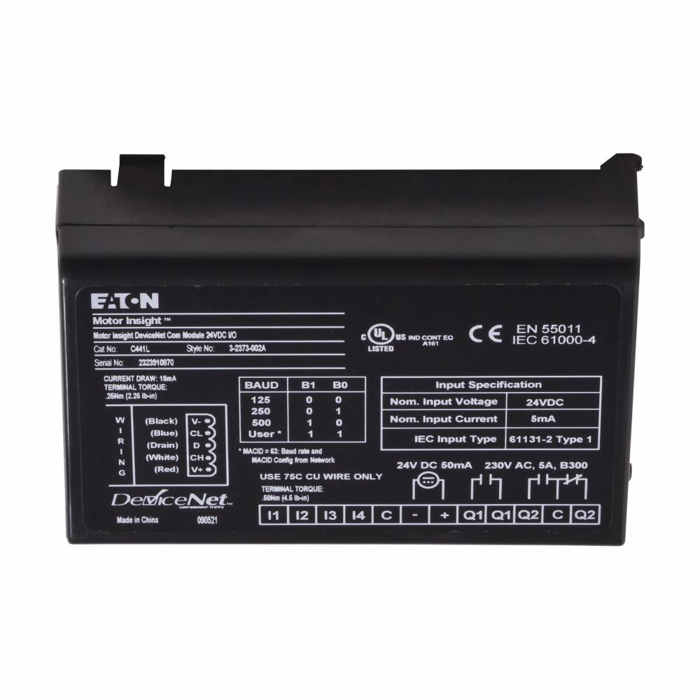 EATON C441L DeviceNet Communication Module, 24 VDC, Relay Output