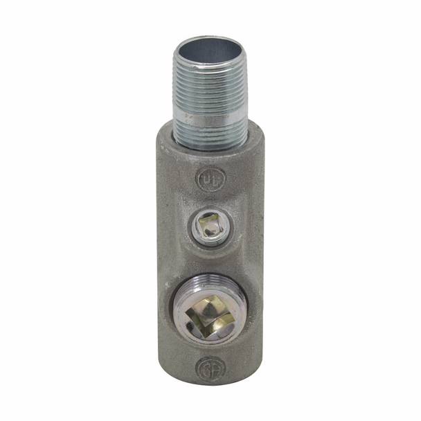 EATON Crouse-Hinds EYS516 Conduit Sealing Fitting, 1-1/2 in MNPT x 1/2 in FNPT, For Use With Conduit System, Ductile Iron/Feraloy® Iron Alloy, Aluminum Acrylic Painted/Electro-Galvanized