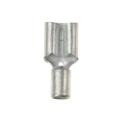 Panduit® Pan-Term™ D10-250-D Type D Loose Piece Vibration-Resistant Female Disconnect, 10 AWG Conductor, 0.25 in W x 0.032 in THK Tab, Internal Serration/Sleeve/Standard Barrel, Brass, Metallic, Non-Insulated