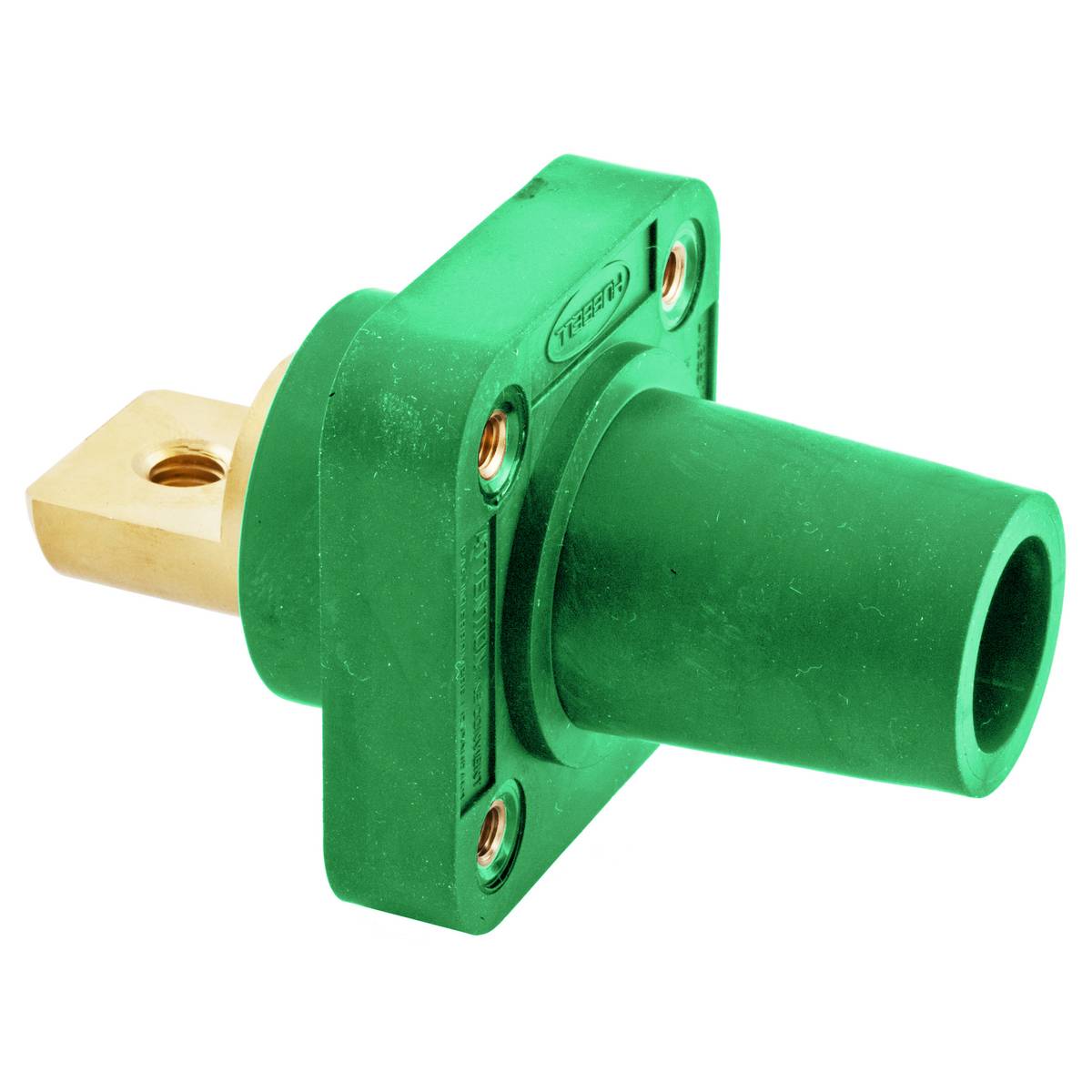 Bryant Electric Wiring Device-Kellems HBLFRBGN 16 Series 1-Flanged Cam Type Heavy Duty Industrial Grade Standard Single Pole Receptacle, 600 VAC/VDC, 250 VDC, 300/400 A, 4 to 4/0 AWG Wire, Busbar/Female Connection, NEMA 3R/4X/12 NEMA Rating