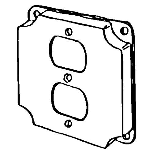Appleton® ETP™ 8365N Raised Square Box Cover, 4 in L x 4 in W x 1/2 in D, Duplex Receptacle Cover, Steel