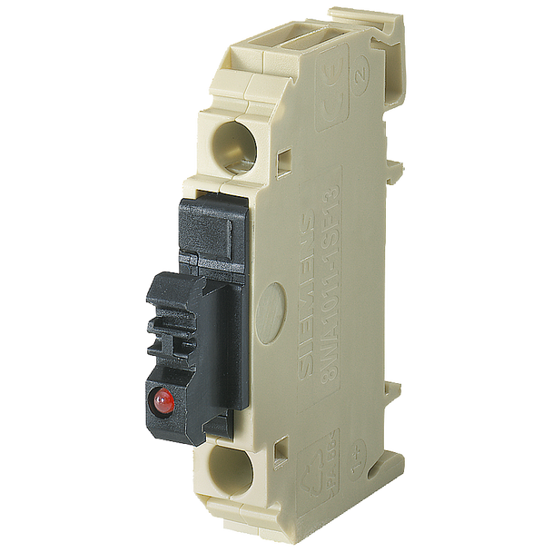 Siemens 8WA1011-1SF15 Fuse Terminal Block With 230 V LED, 250 VAC, 6.3 A, 0.75 mm, 1.5 mm Wire, DIN Rail Mount