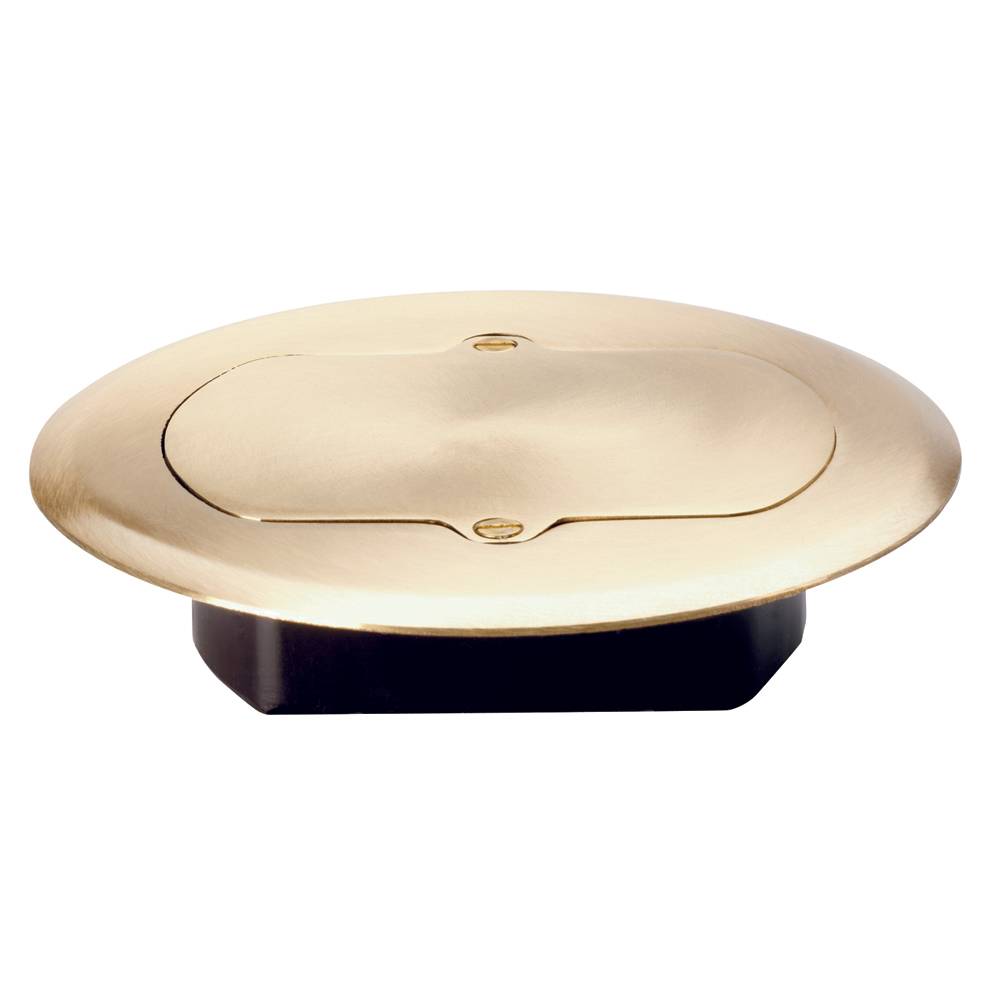 Pass & Seymour® TM1542TRFM Slater Tamper Resistant Floor Box Cover, 6-1/2 in Dia, Brass/Thermoplastic