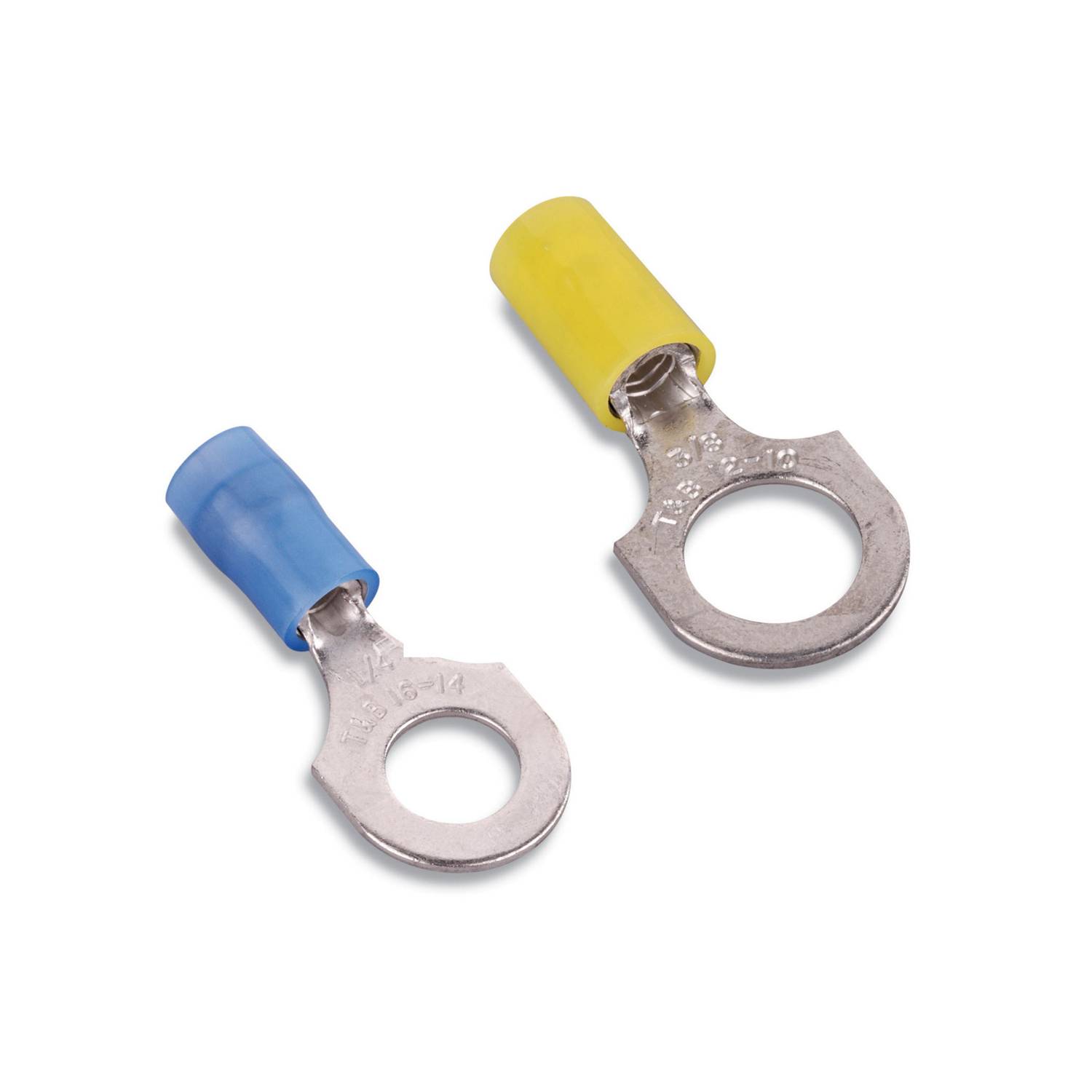 Sta-Kon® RC703 RC Series Insulated Ring Terminal, 12 to 10 AWG Conductor, 1.21 in L, Insulation Grip Sleeve Barrel, Copper, Yellow