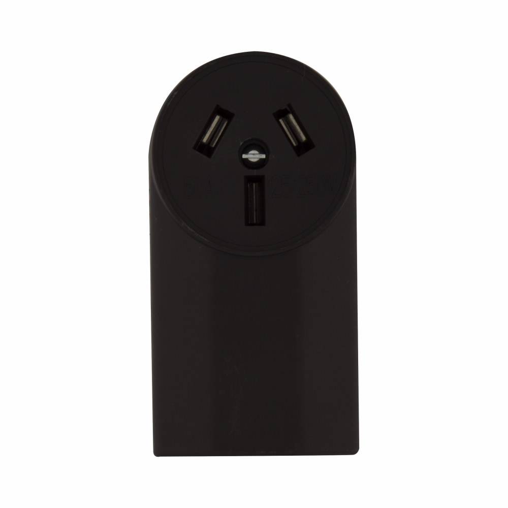 EATON Arrow Hart™ Eaton Wiring Devices 112 Duplex Tamper/Weather-Resistant Straight Blade Receptacle, 125/250 VAC, 50 A, 3 Poles, 3 Wires, Black